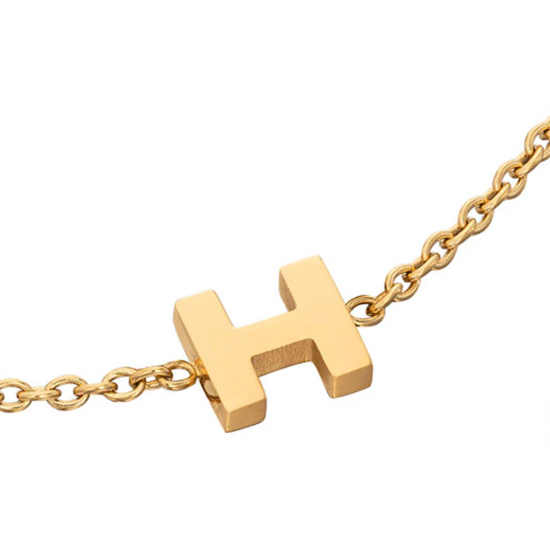 Mini Heart Birthstone & Initial Bracelet Bundle (Gold)