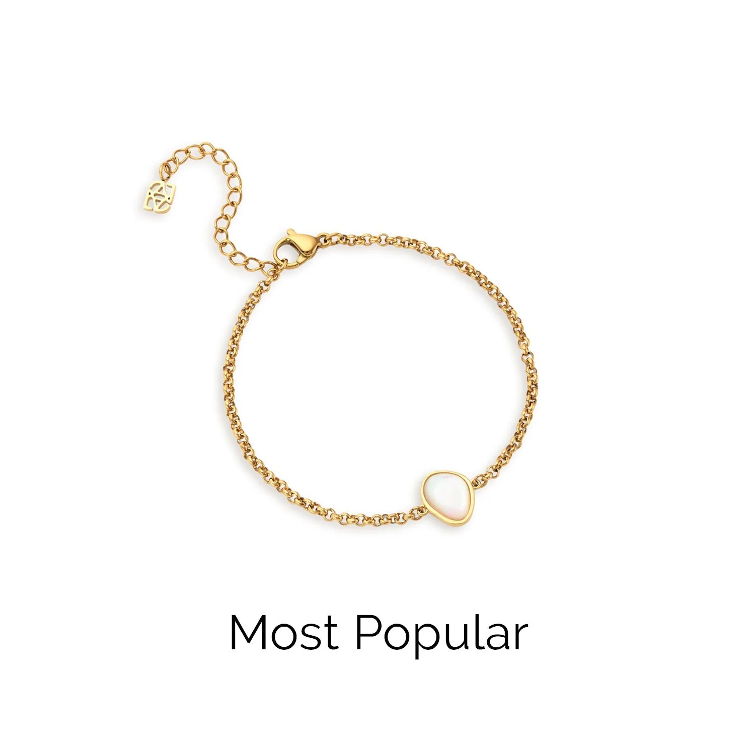Organic Moonstone Bracelet (Gold)