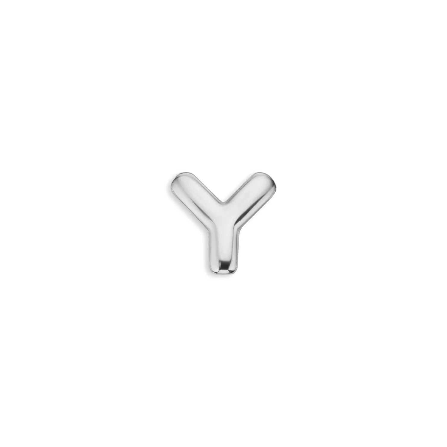 Bubble Initial Necklace Charm (Silver)