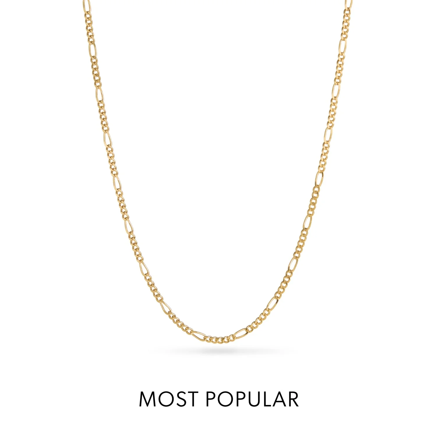 Layering Small Figaro Chain Necklace (Gold)