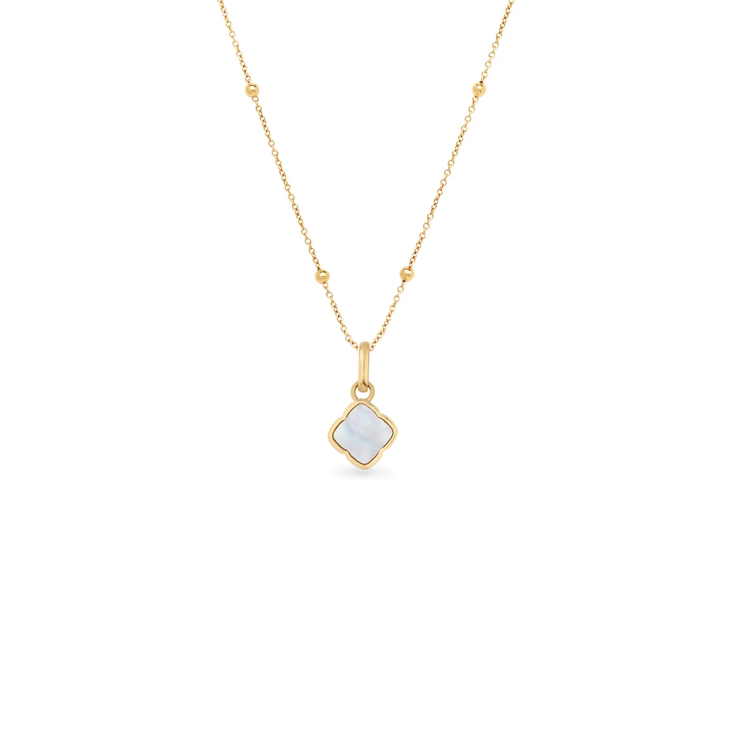 Pearl Clover Necklace (Gold)