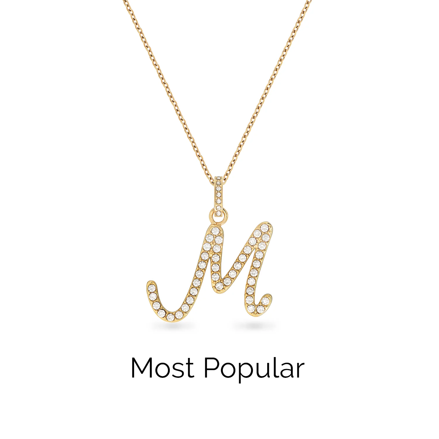 Pavé Initial Necklace (Gold)