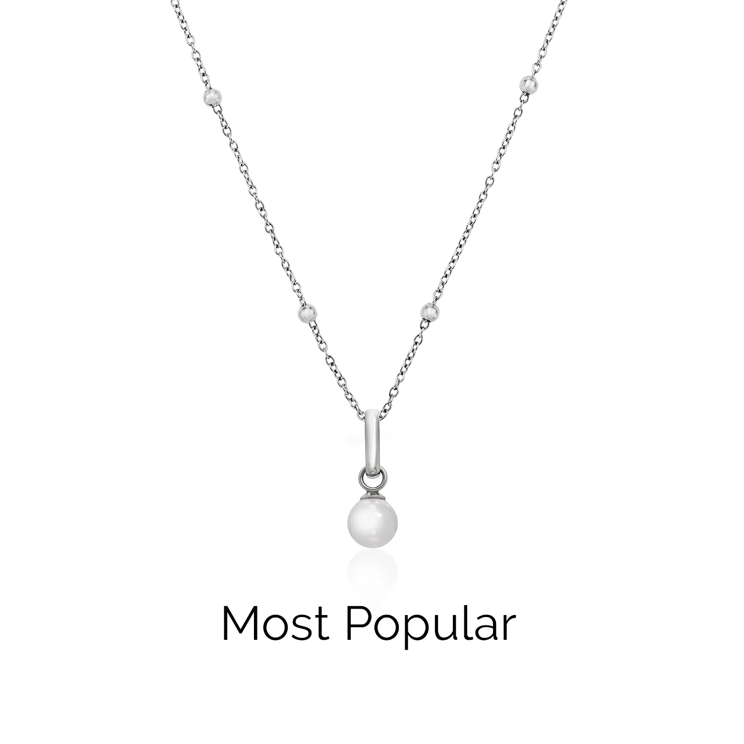 Mini Pearl Necklace (Silver)