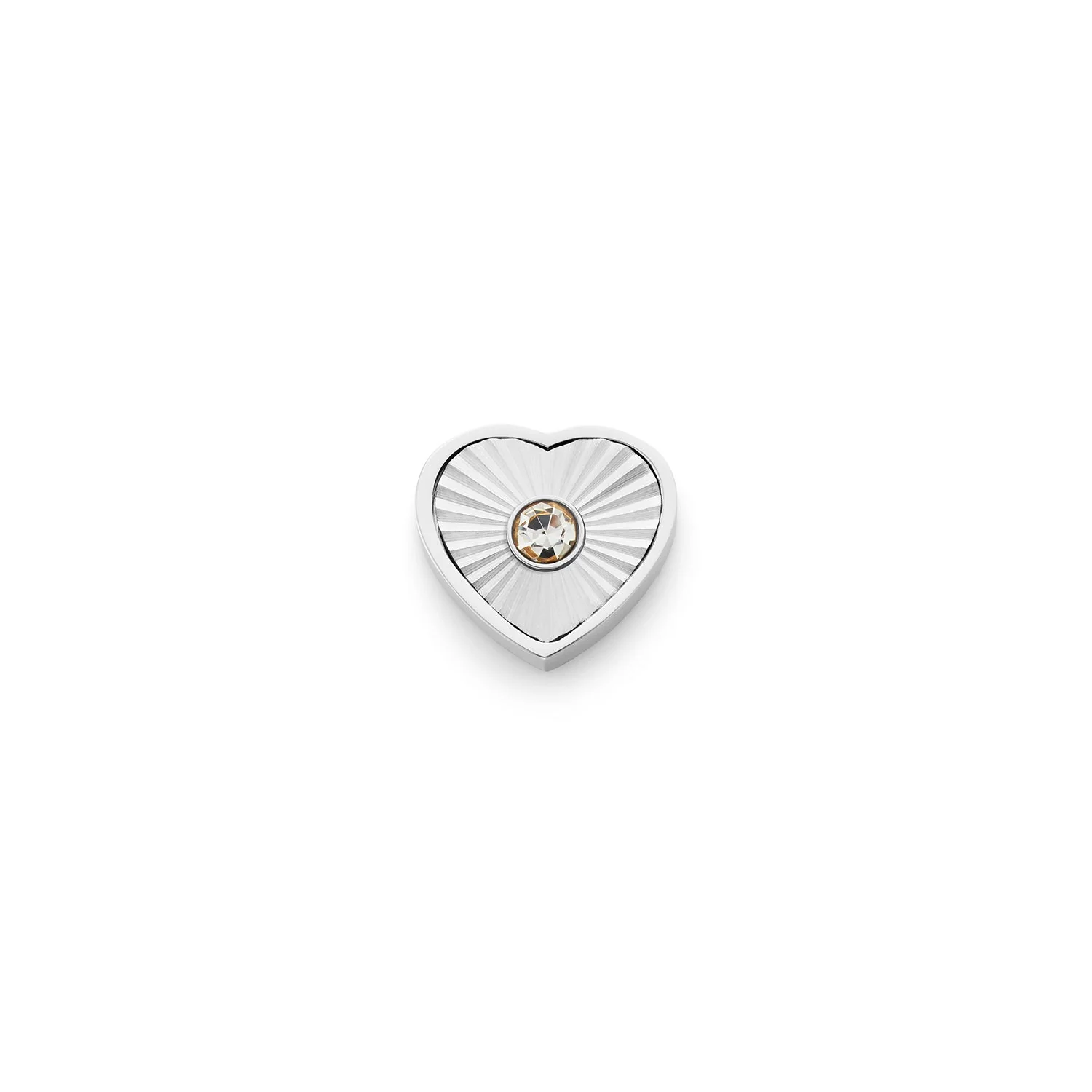 Textured Heart Charms (Silver) - Birthstone