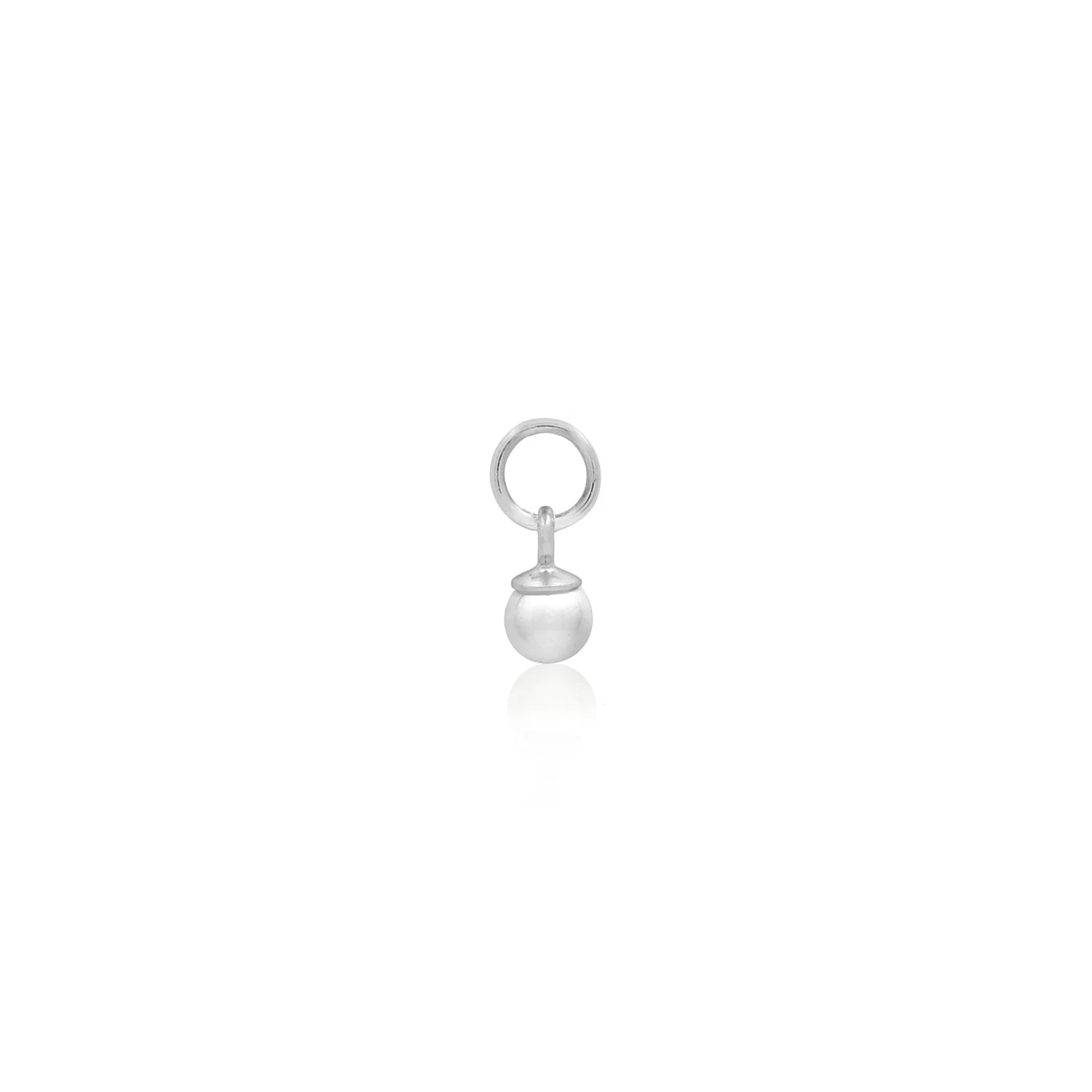 Stacey's Stories Pearl Huggie Charm (Silver)