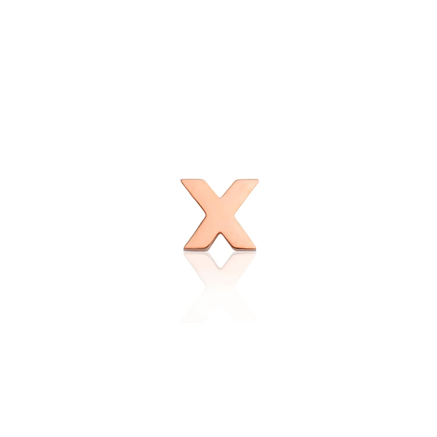 Mini Letter Sphere Chain Necklace (Rose Gold)