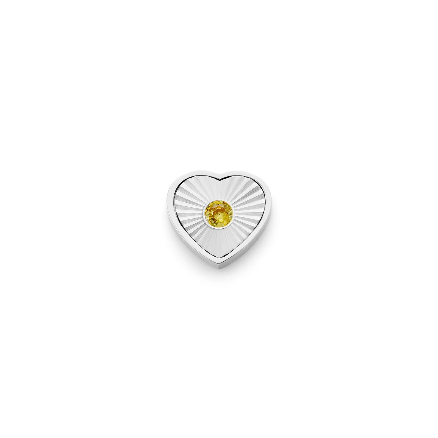 Textured Heart Charms (Silver) - Birthstone
