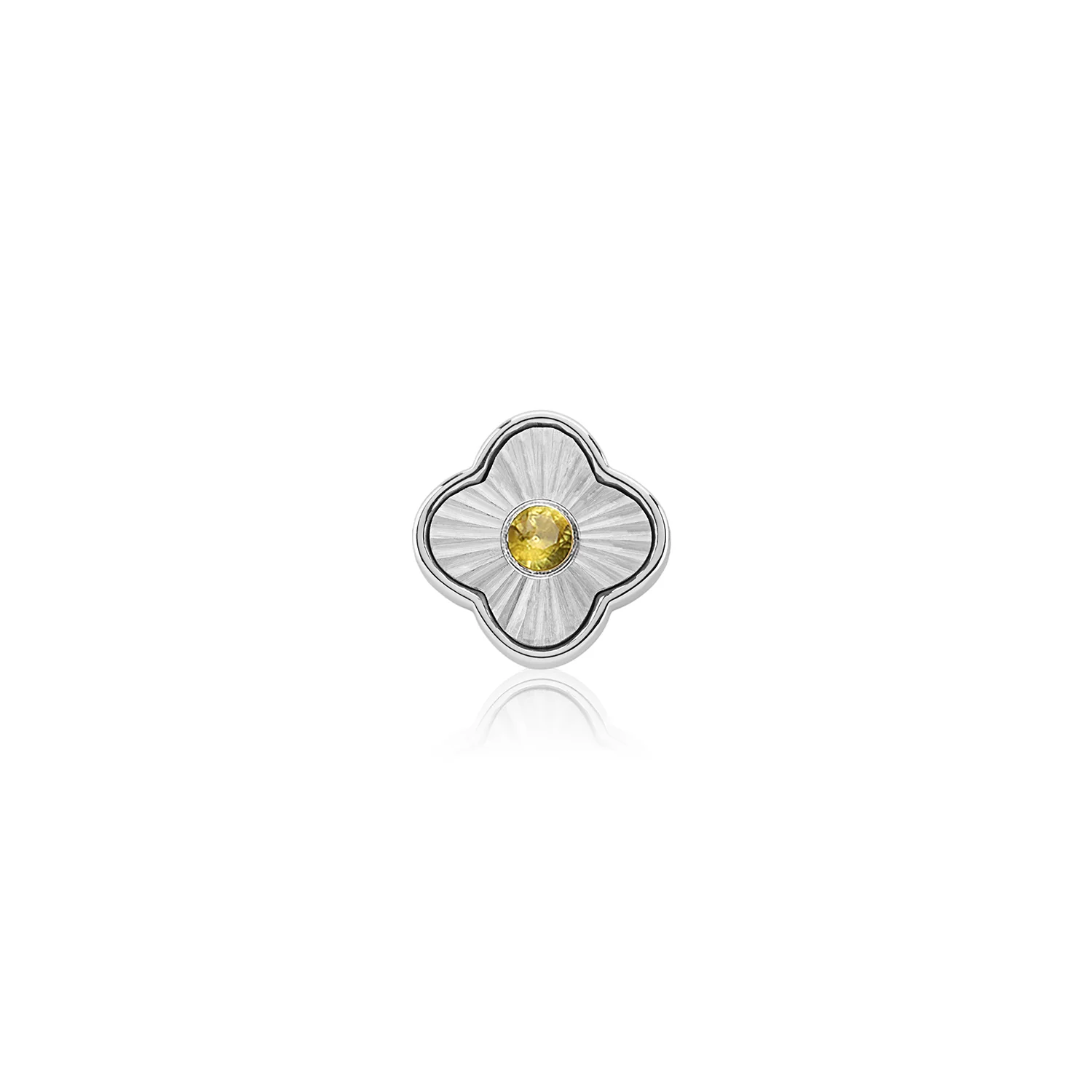 Textured Clover Charms (Silver) - Birthstones