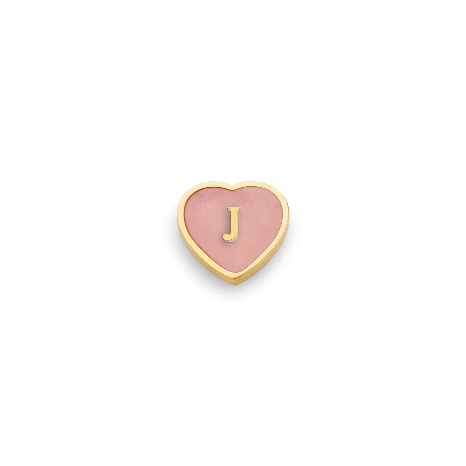 Rose Quartz Heart Charms (Gold) - Initials