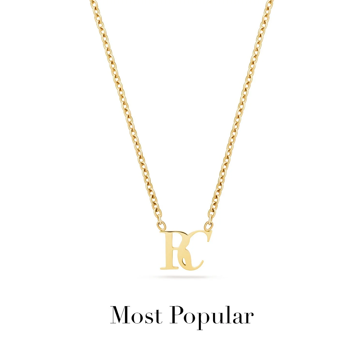 Mini Double Initial Necklace (Gold)