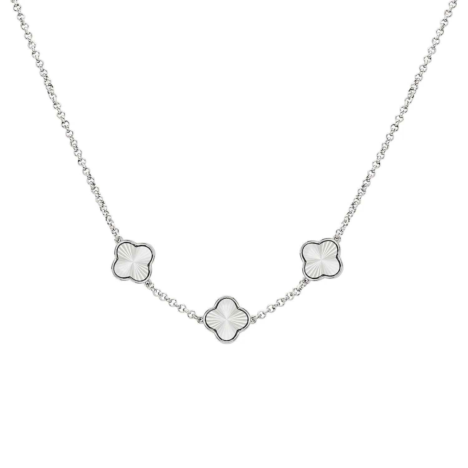 Clover Custom Name Necklace (Silver)