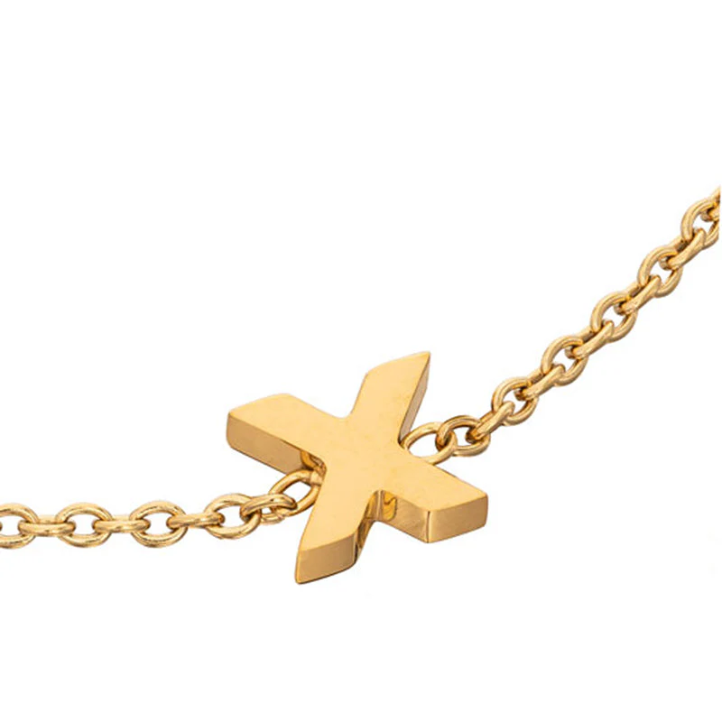 Mini Heart Birthstone & Initial Bracelet Bundle (Gold)