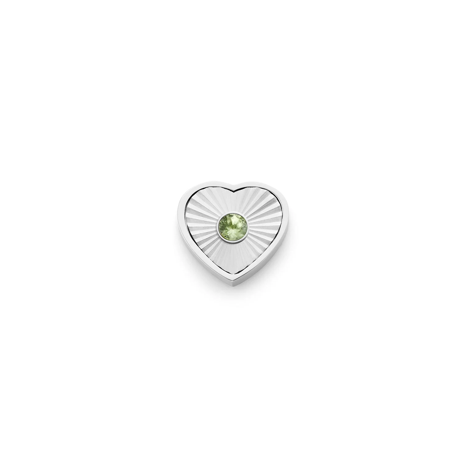 Textured Heart Charms (Silver) - Birthstone