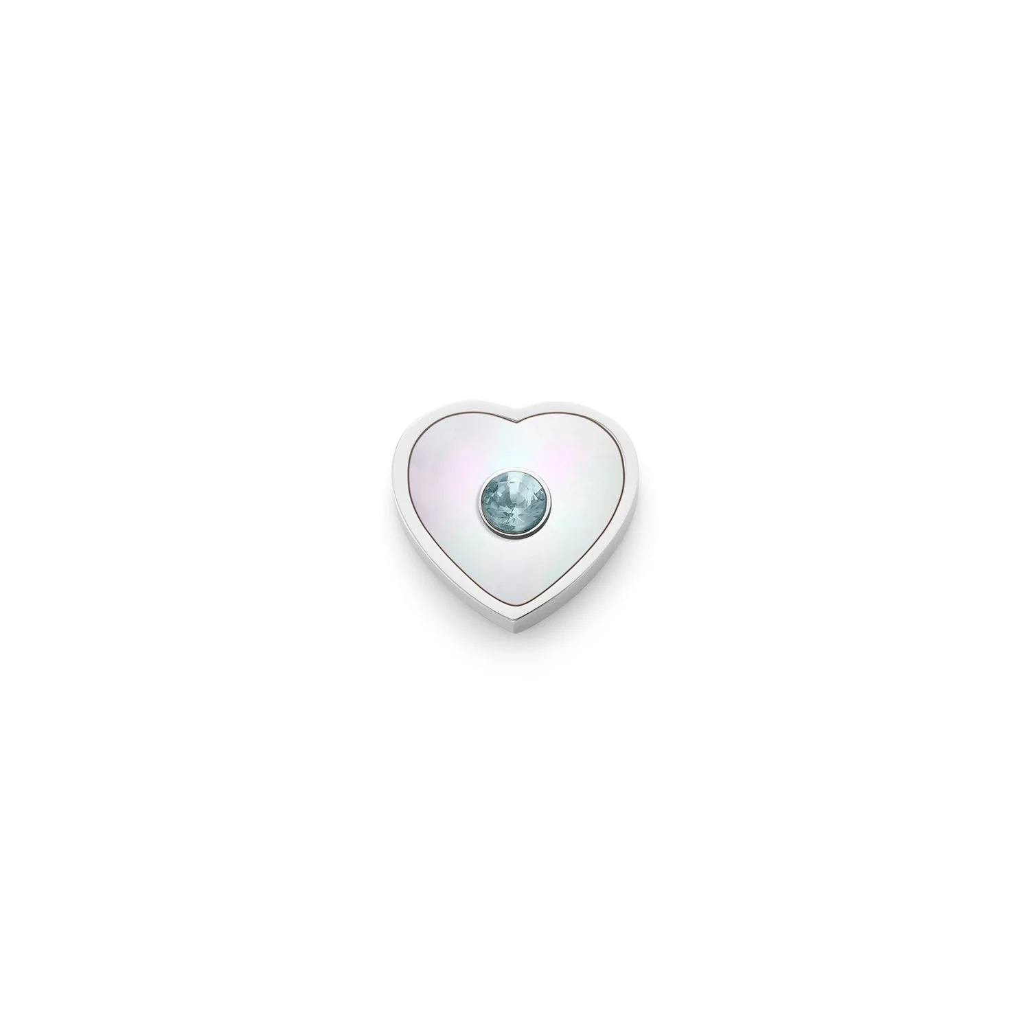 Pearl Heart Charms (Silver) - Birthstone