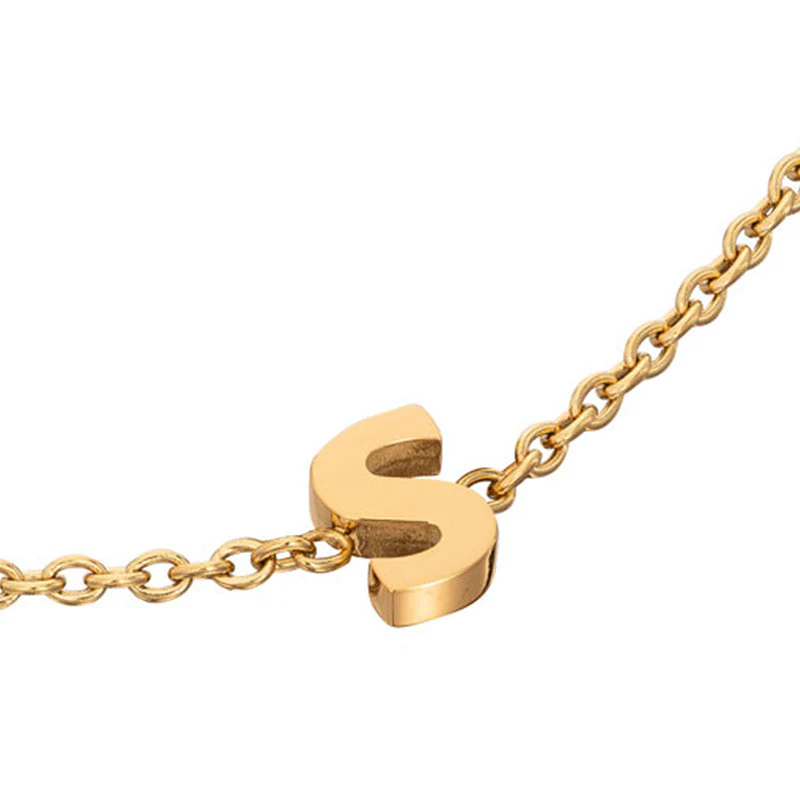 Mini Heart Birthstone & Initial Bracelet Bundle (Gold)