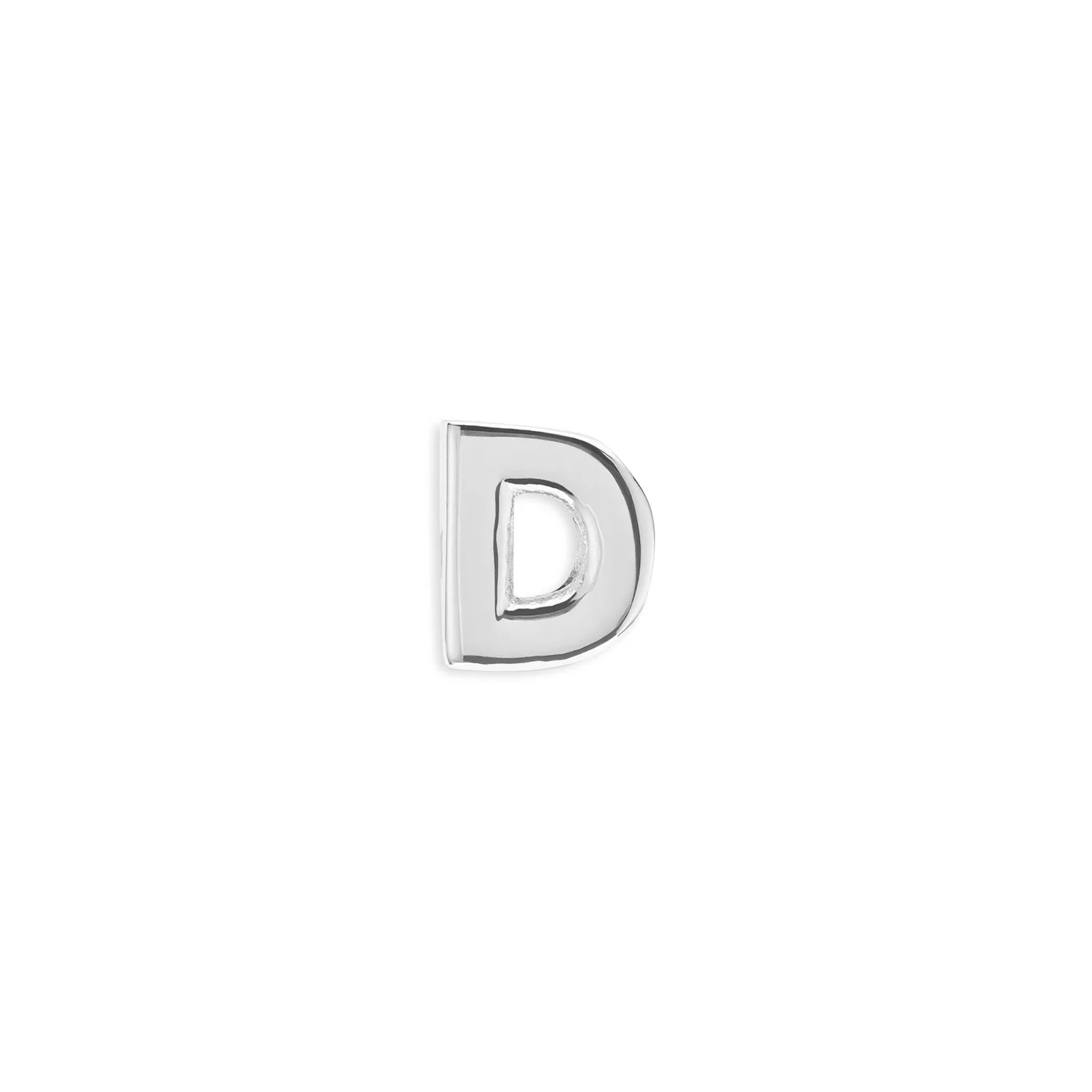 Bubble Initial Necklace Charm (Silver)