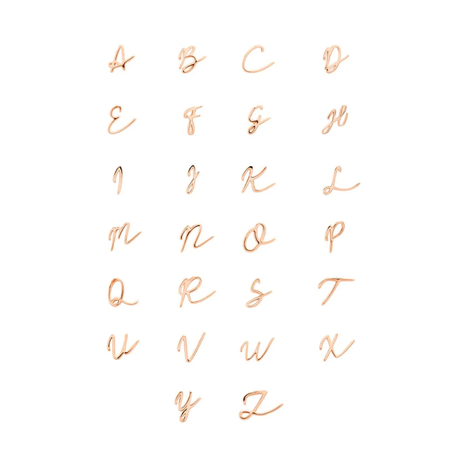 Made Mine Charms - Script Initial Charms (Rose Gold)