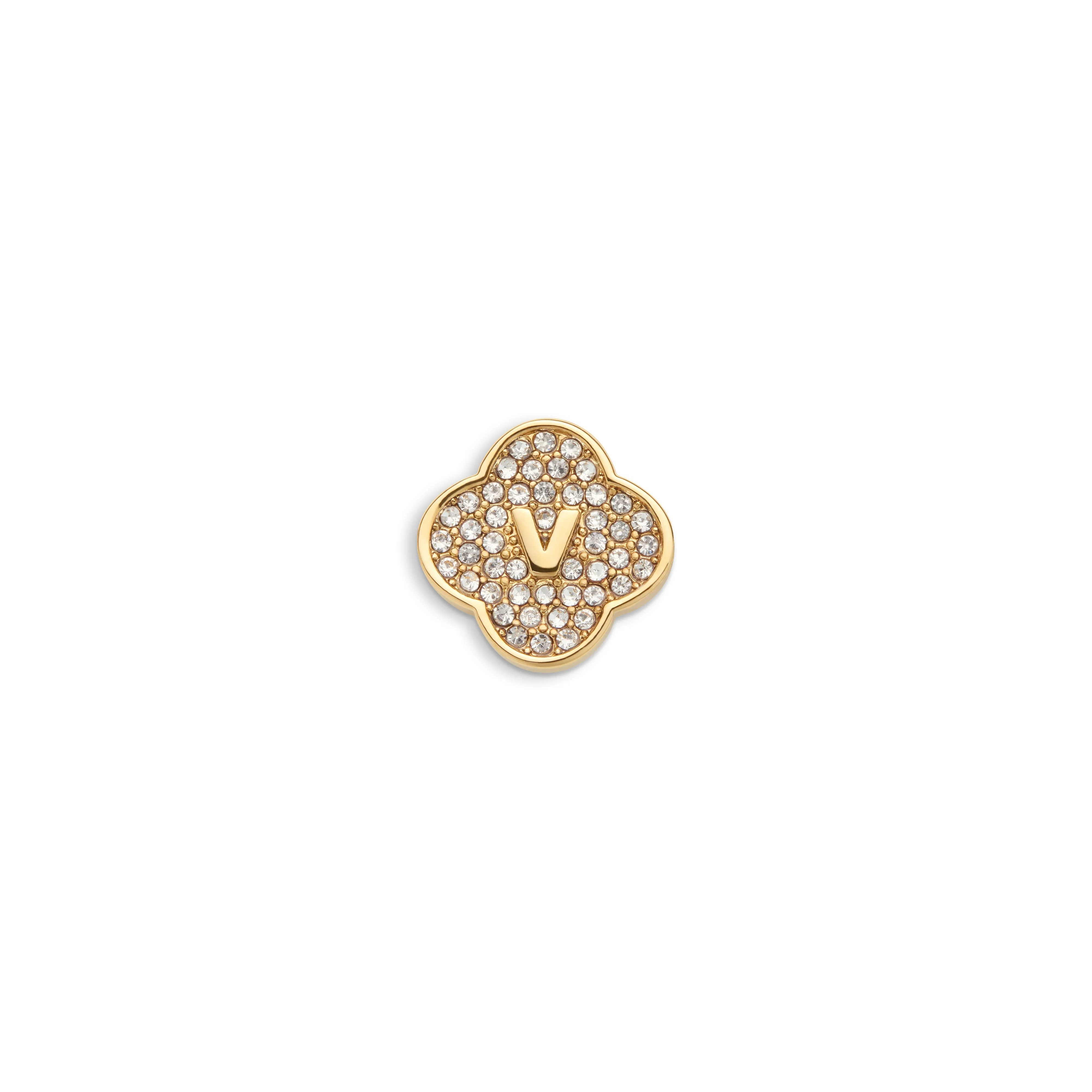 Shimmer Pavé Clover Charms (Gold) - Initials