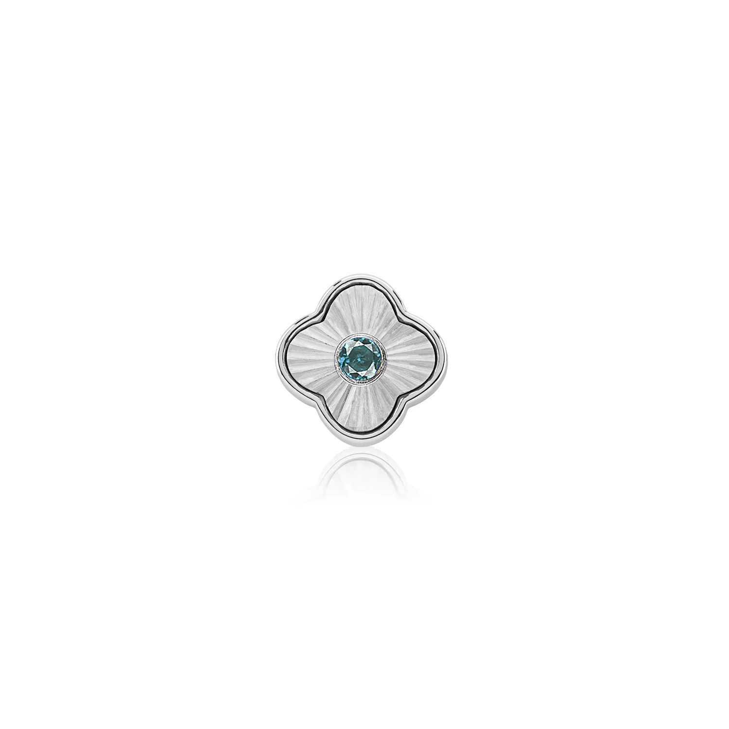Textured Clover Charms (Silver) - Birthstones