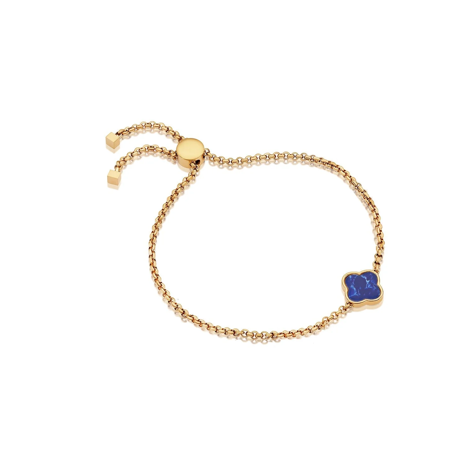 Clover Custom Name Bracelet (Gold)