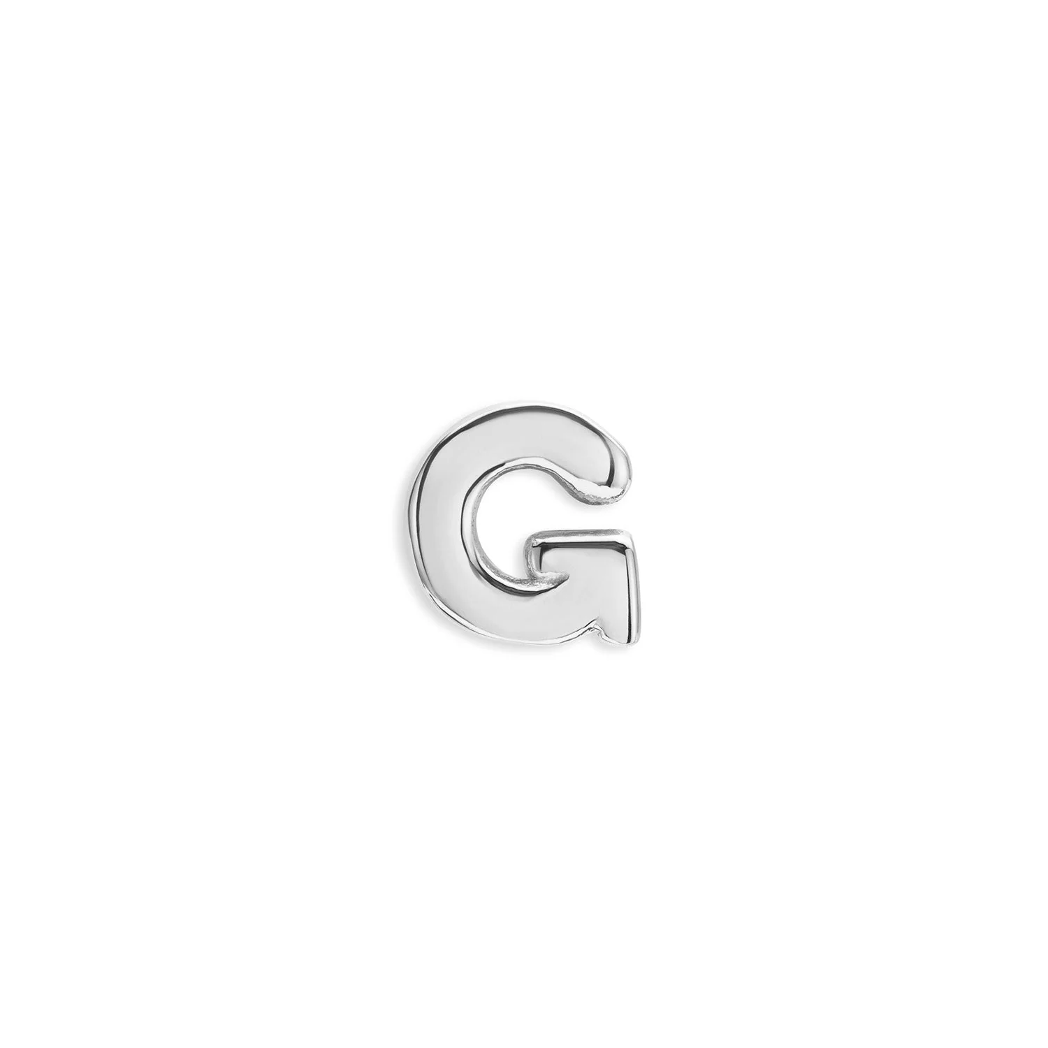 Bubble Initial Necklace Charm (Silver)
