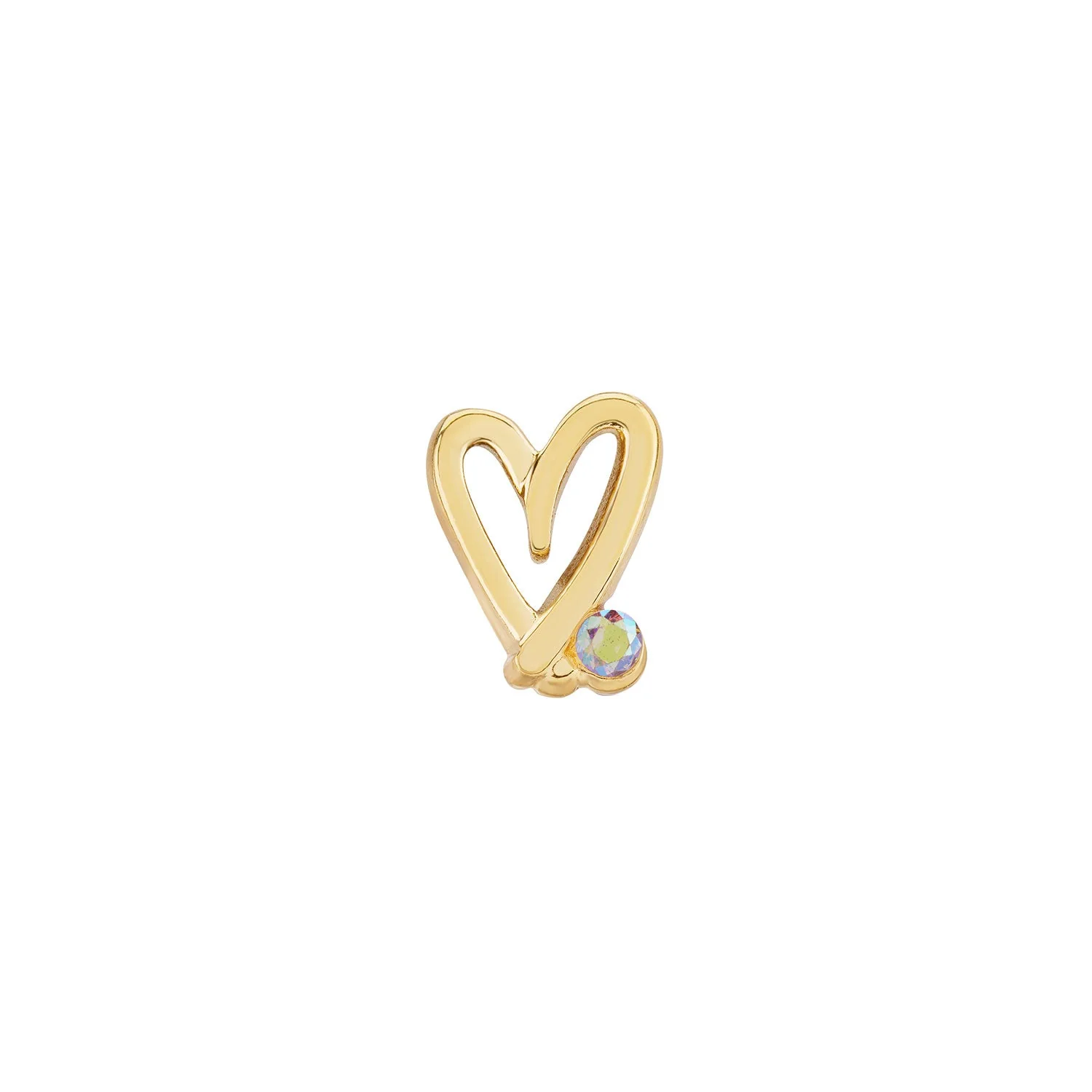 Stacey's Stories Doodle Heart Birthstone Necklace (Gold)