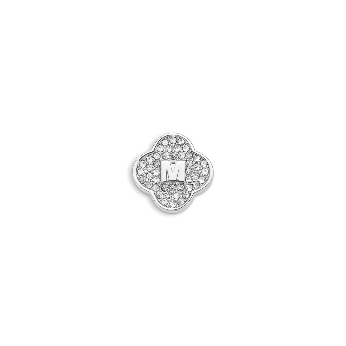 Shimmer Pavé Clover Charms (Silver) - Initials
