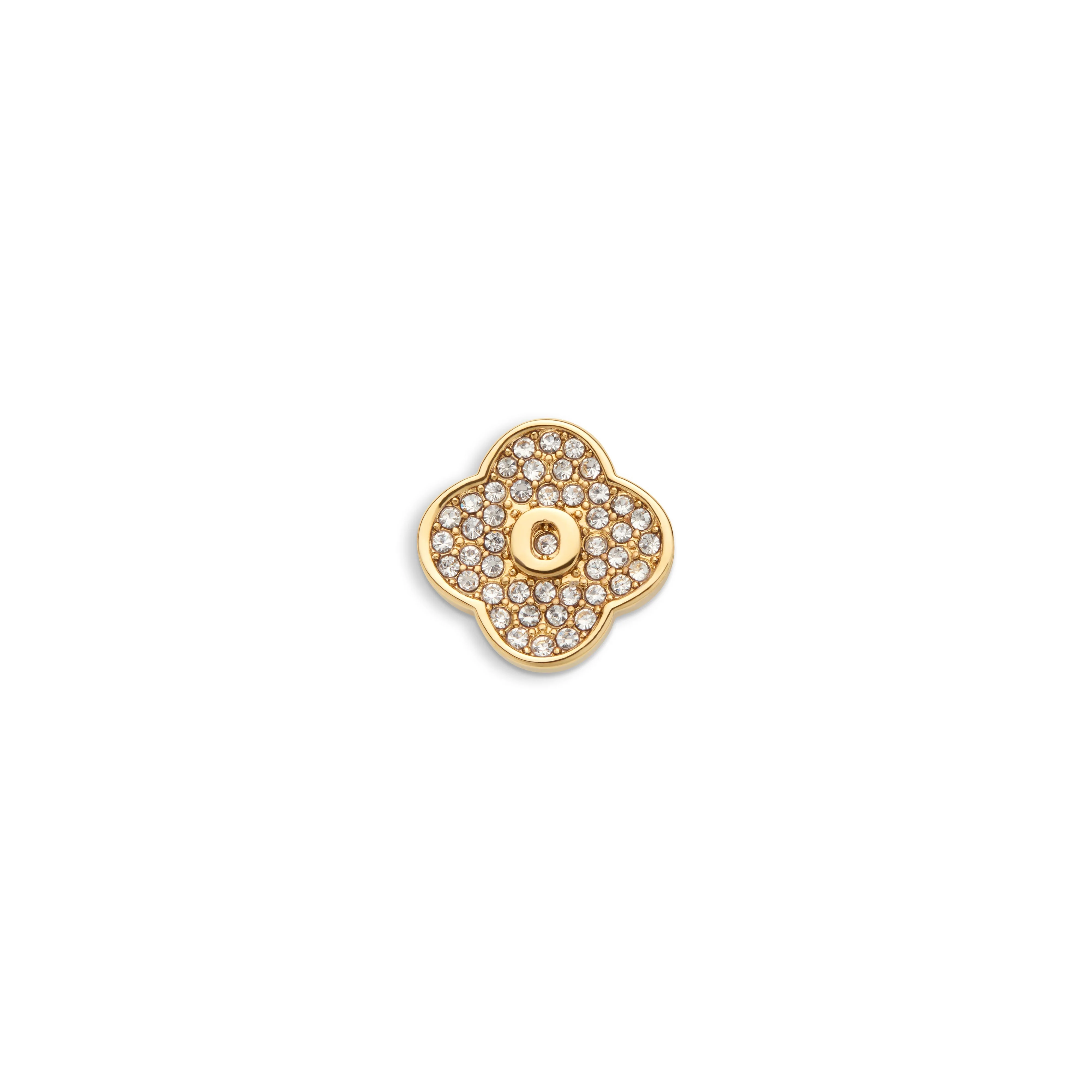 Shimmer Pavé Clover Charms (Gold) - Initials