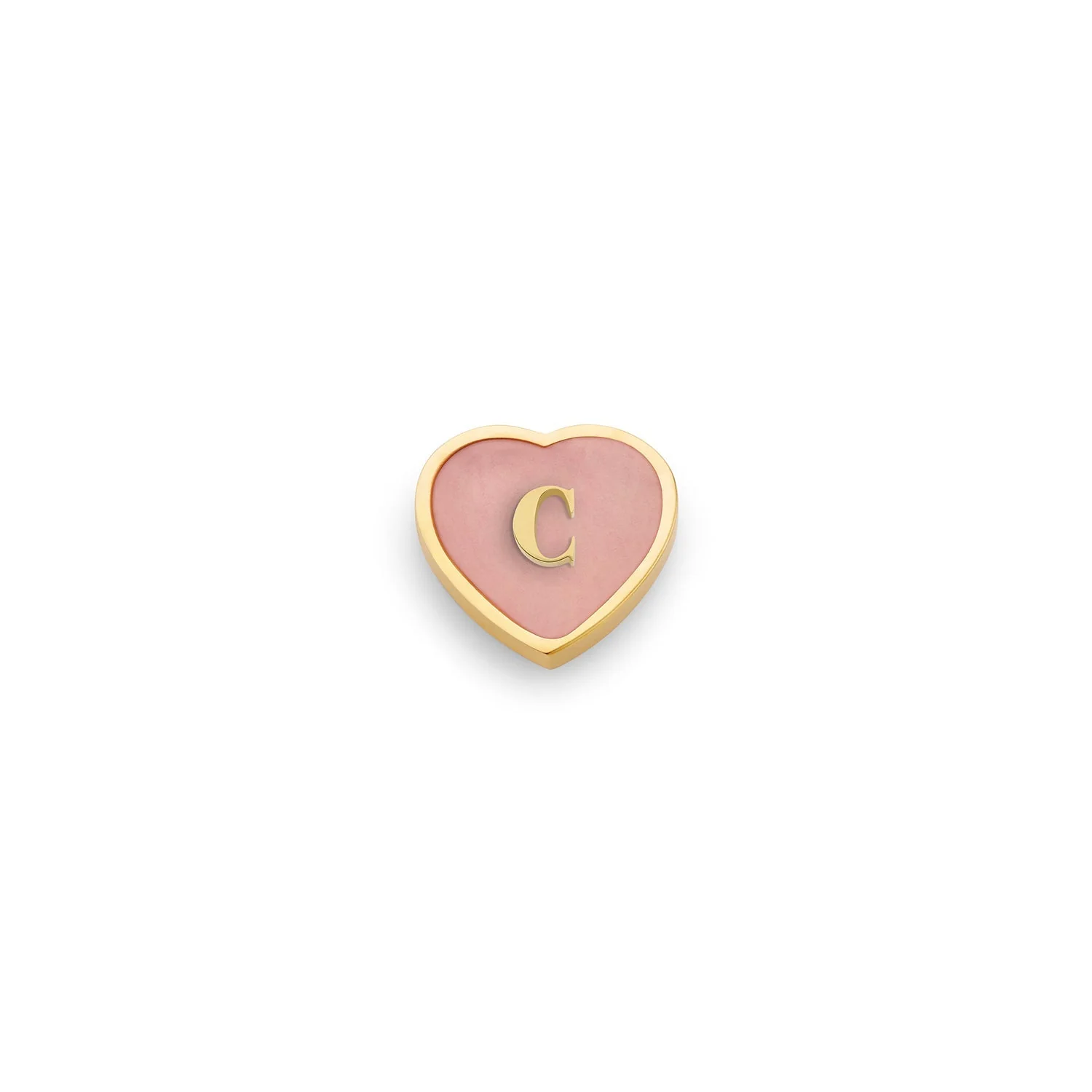 Rose Quartz Heart Charms (Gold) - Initials