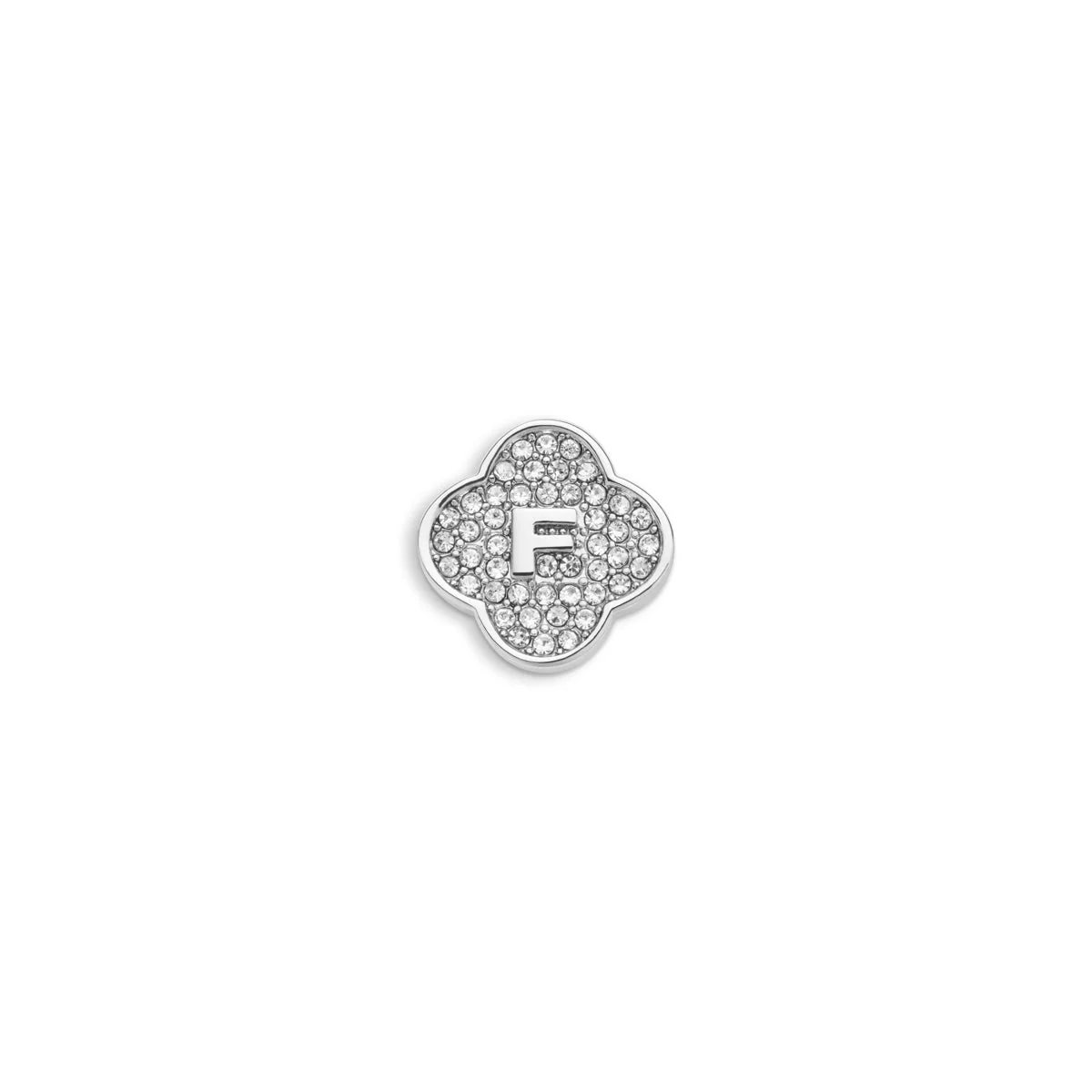 Shimmer Pavé Clover Charms (Silver) - Initials
