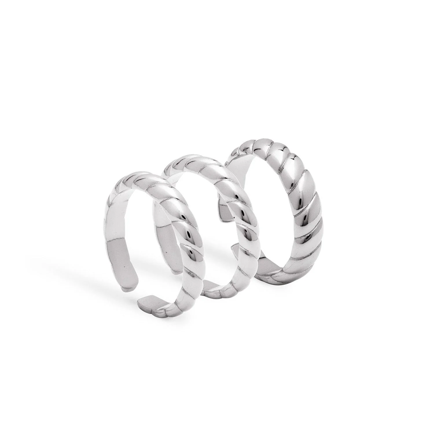 Rope Ring Stack (Silver)