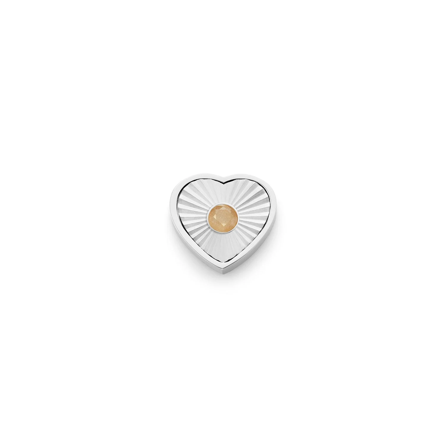 Textured Heart Charms (Silver) - Birthstone