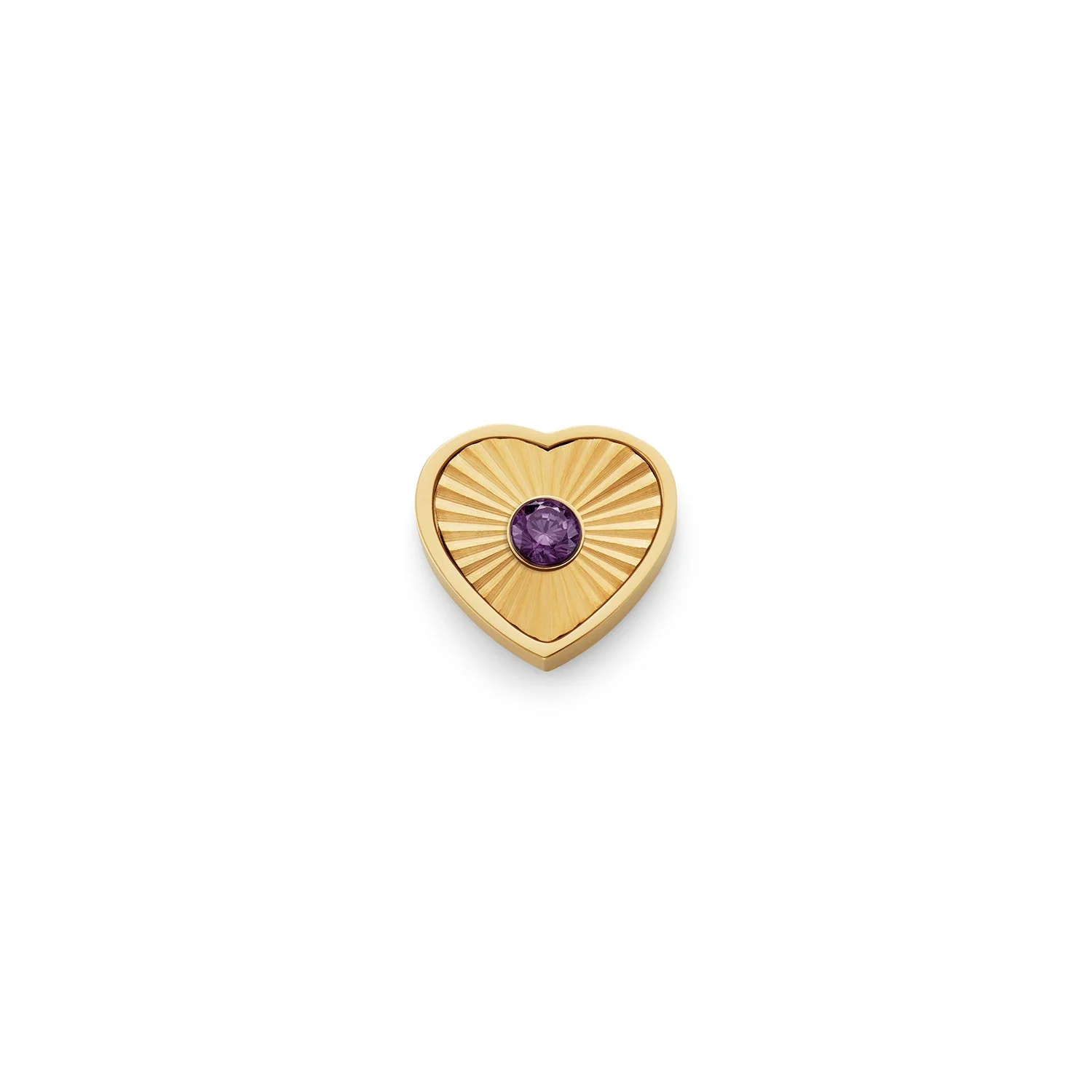 Textured Heart Charms (Gold) - Birthstone