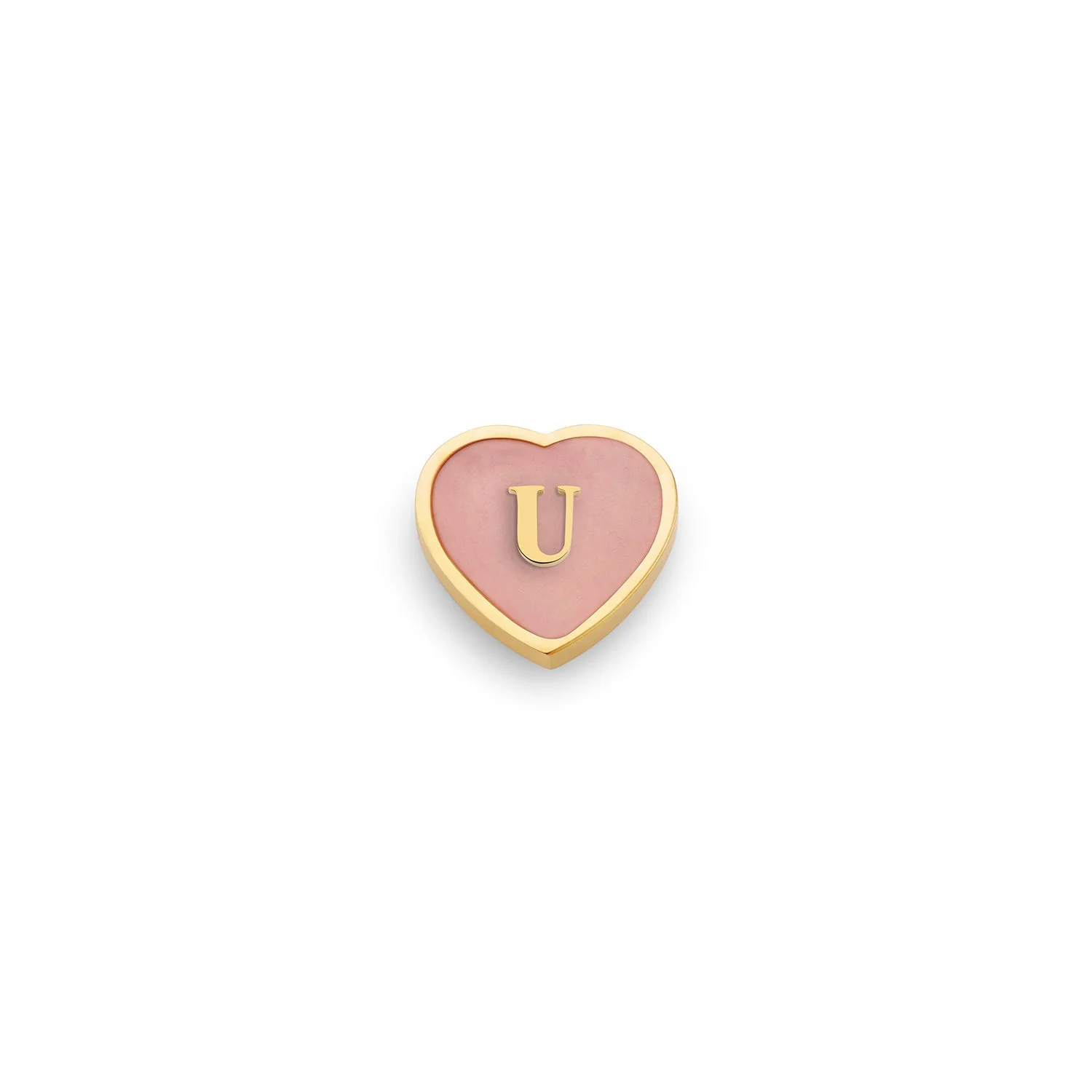 Rose Quartz Heart Charms (Gold) - Initials