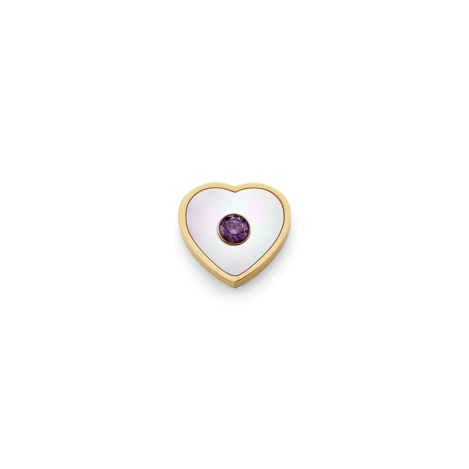 Pearl Heart Charms (Gold) - Birthstone