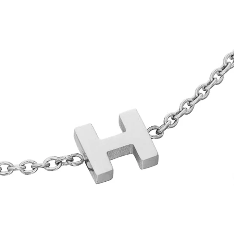 Mini Heart Birthstone & Initial Bracelet Bundle (Silver)