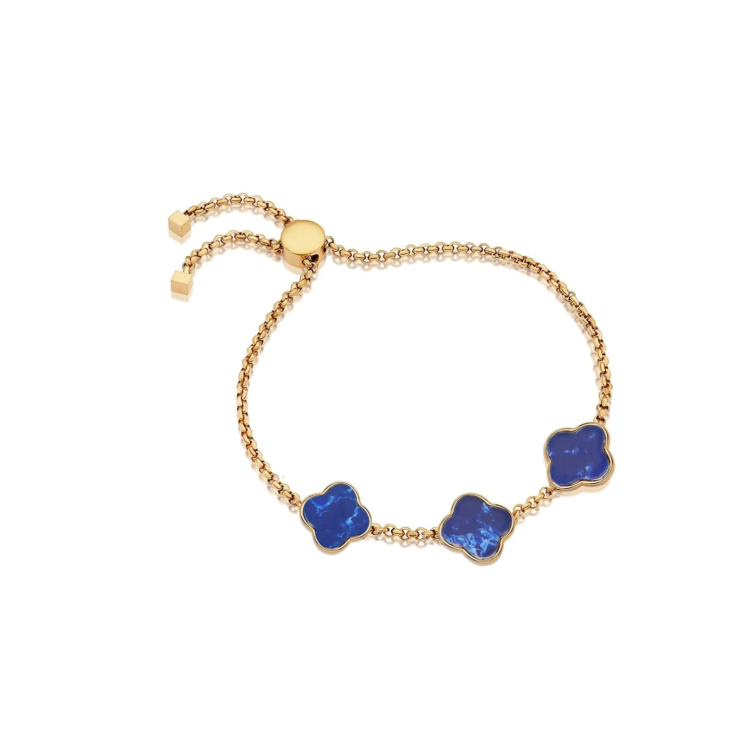 Clover Custom Name Bracelet (Gold)