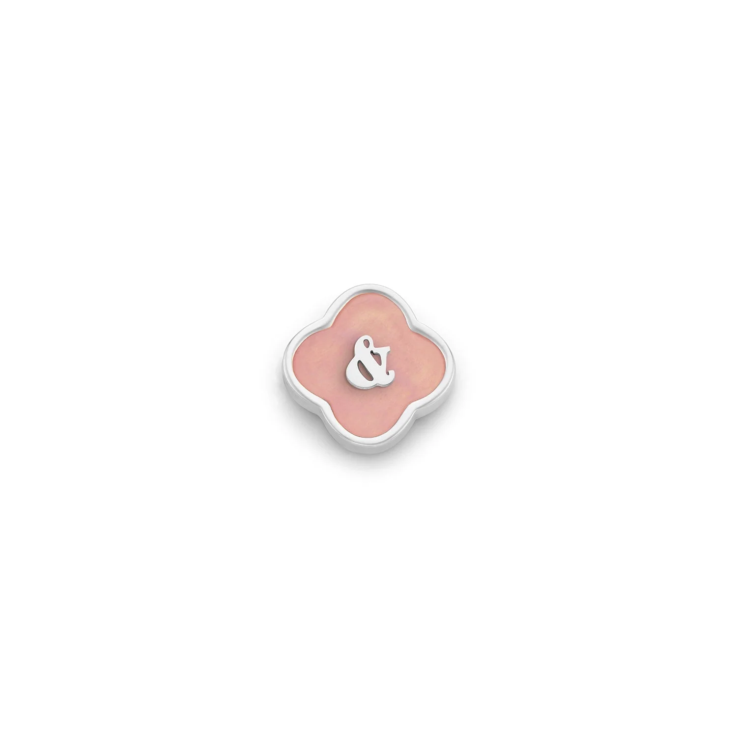 Rose Quartz Clover Charms (Silver) - &