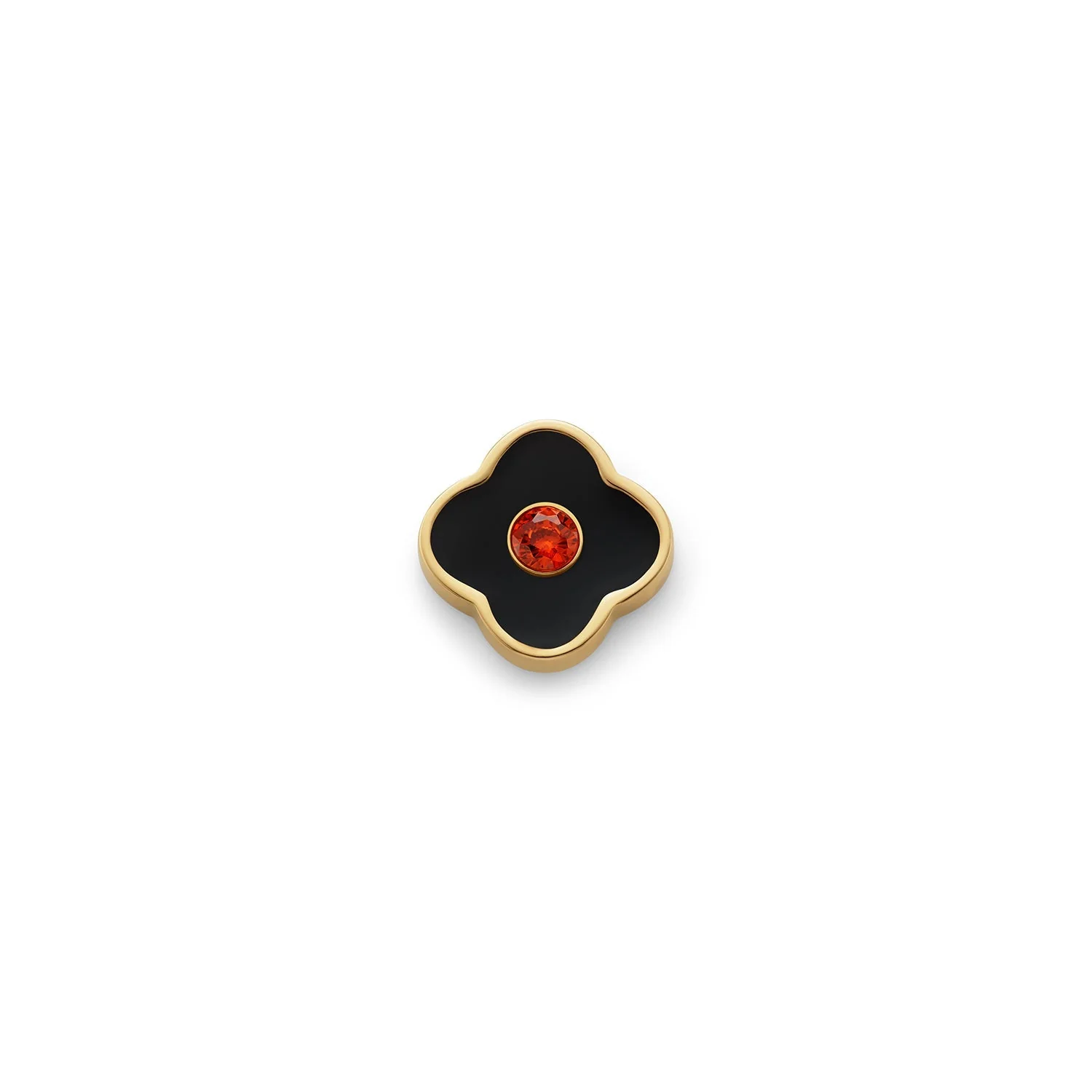 Black Enamel Clover Charms (Gold) - Birthstones