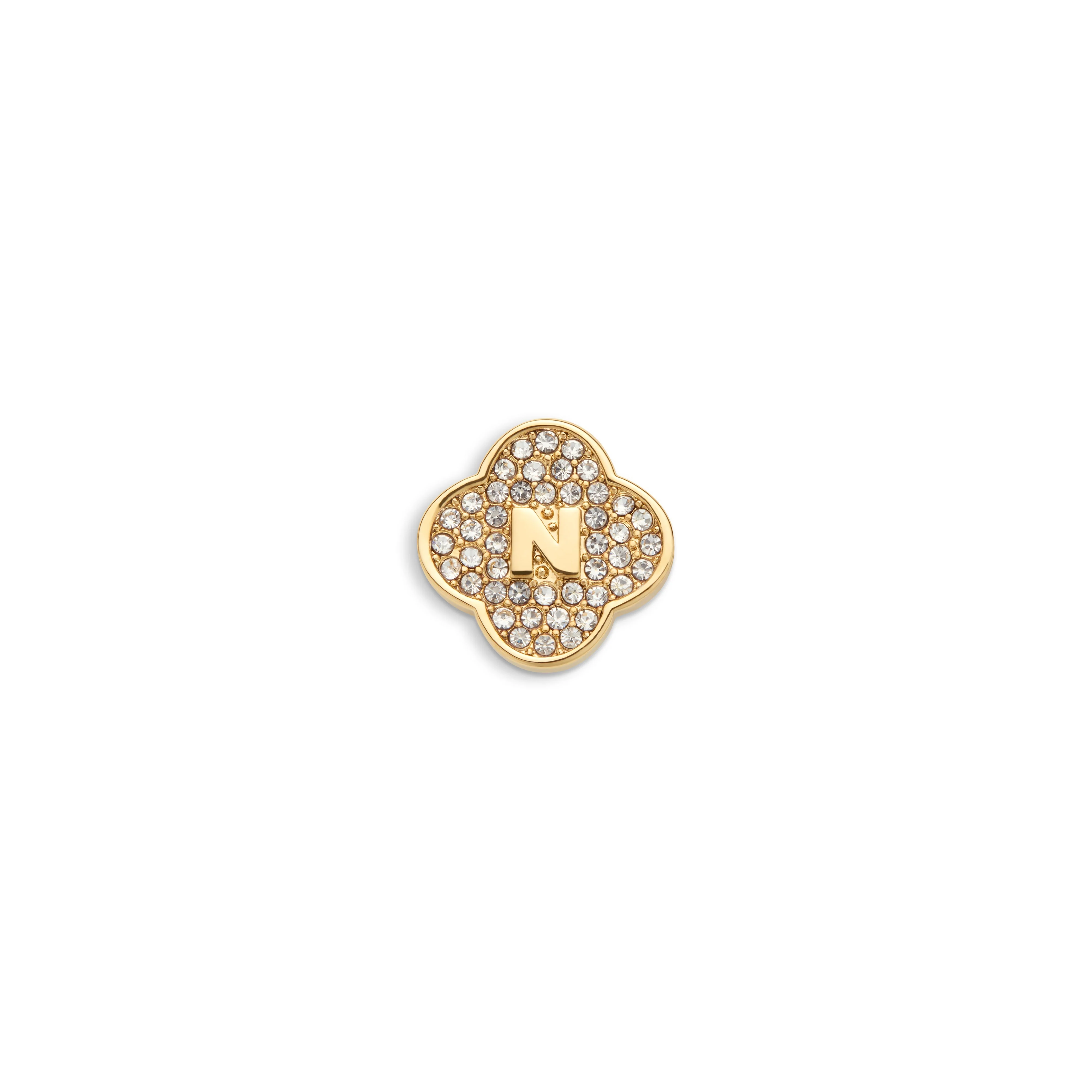 Shimmer Pavé Clover Charms (Gold) - Initials
