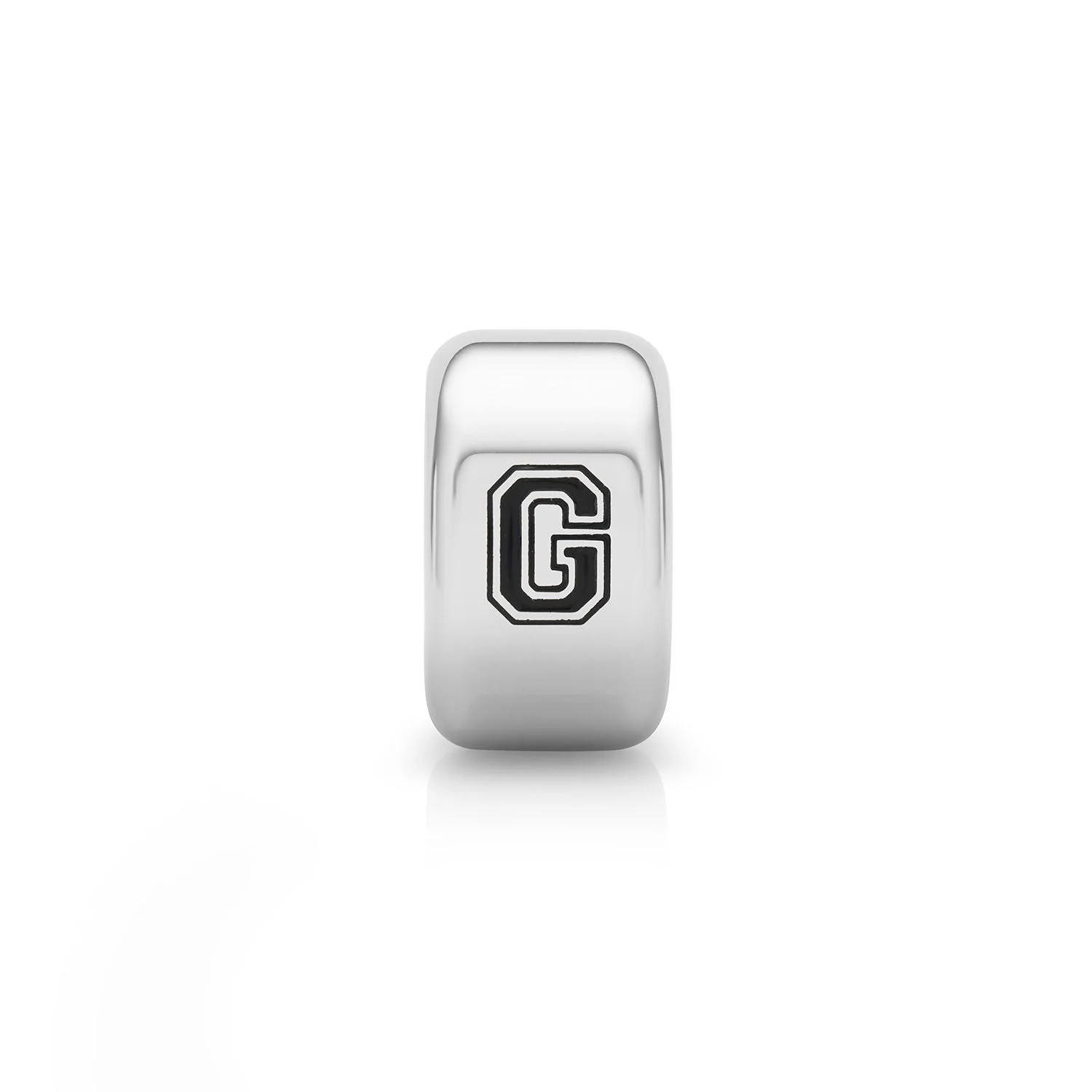 Varsity Font Initial Bead (Silver)