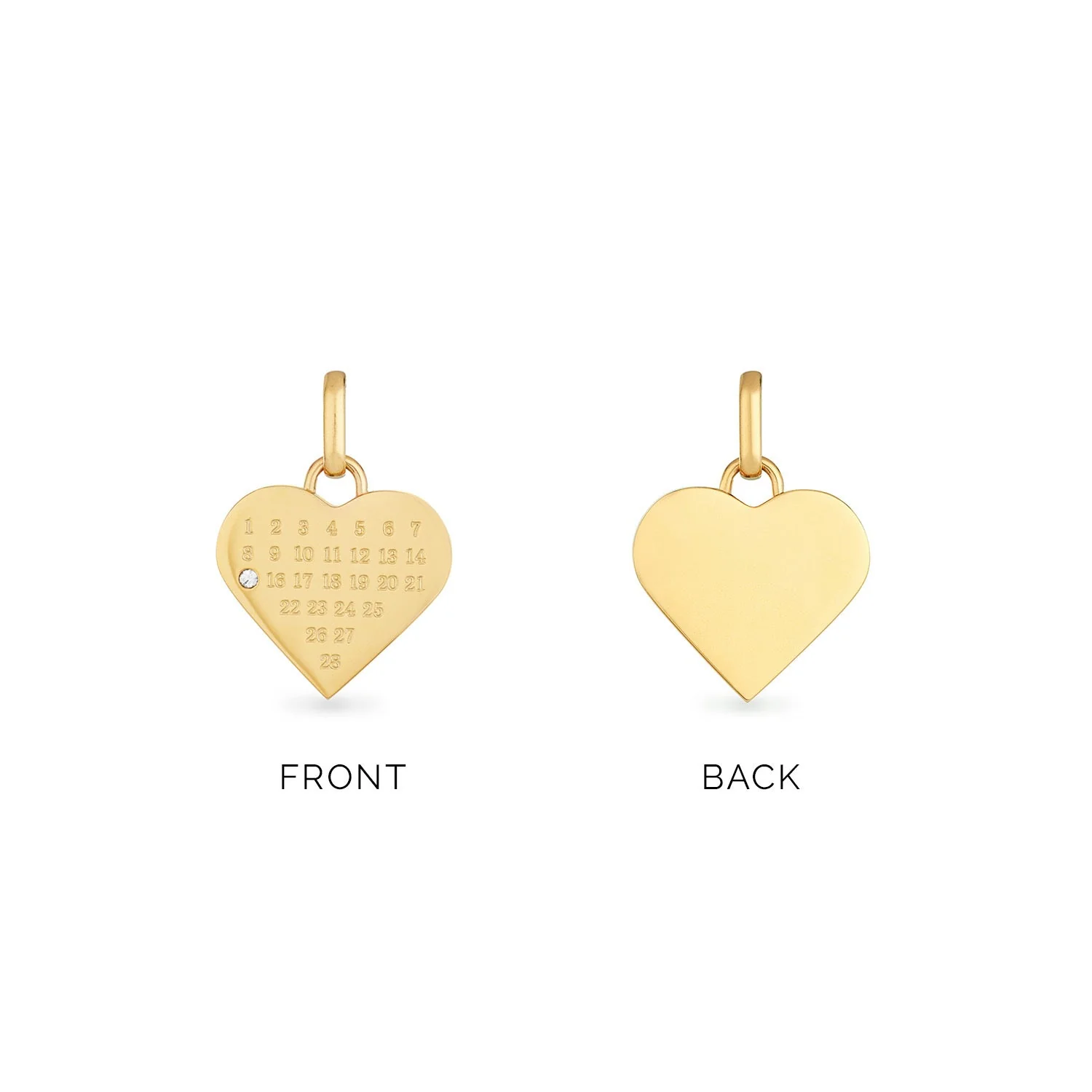 Custom Heart Calendar Necklace (Gold)
