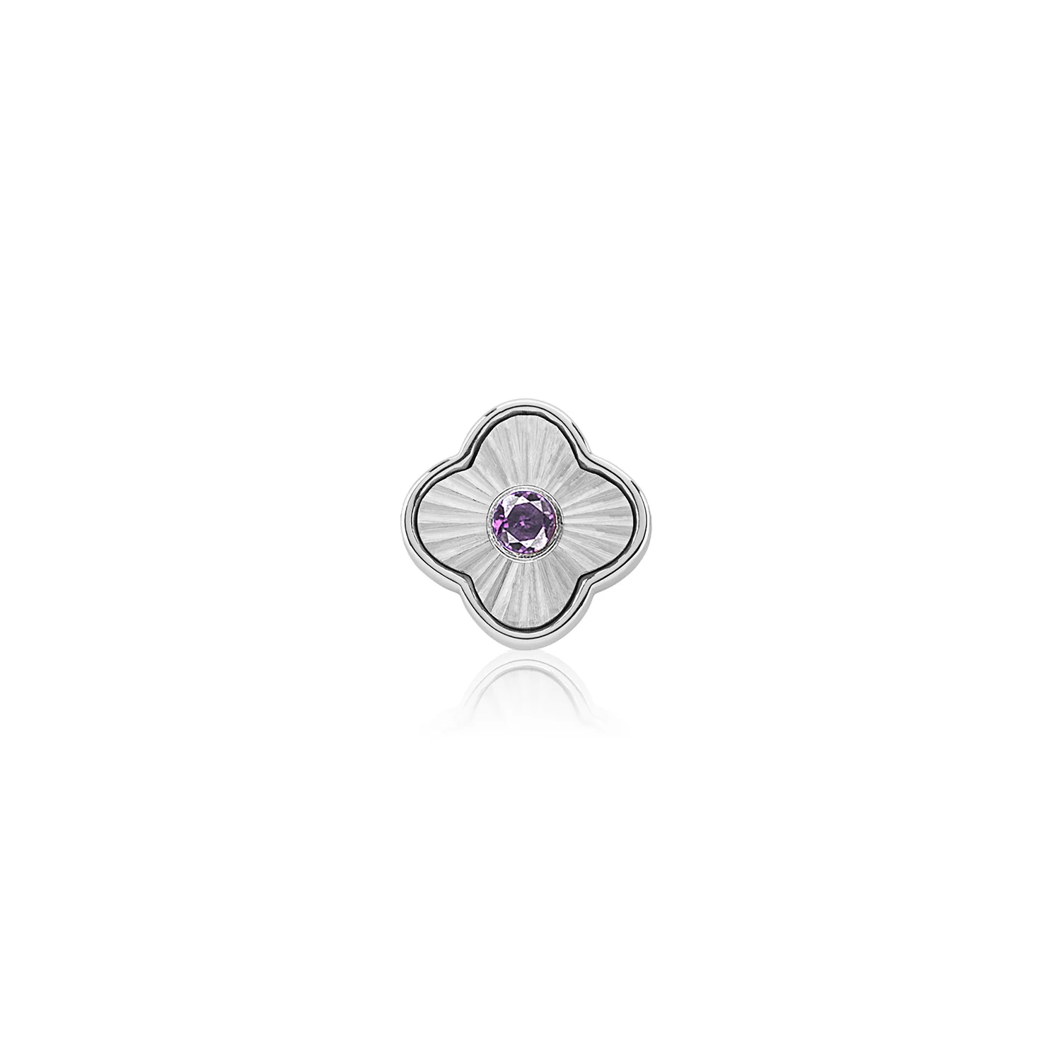 Textured Clover Charms (Silver) - Birthstones