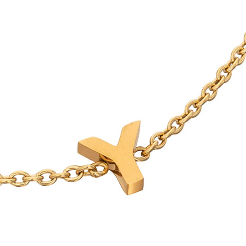 Mini Heart Birthstone & Initial Bracelet Bundle (Gold)