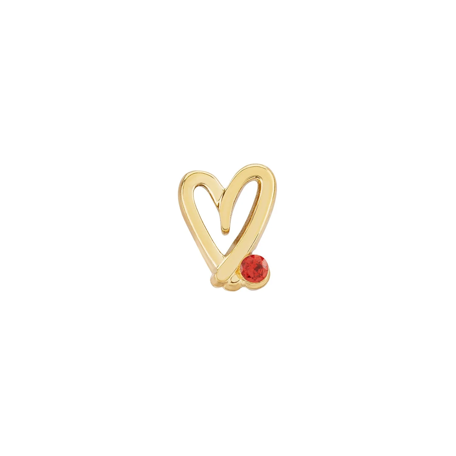 Stacey's Stories Doodle Heart Birthstone Necklace (Gold)