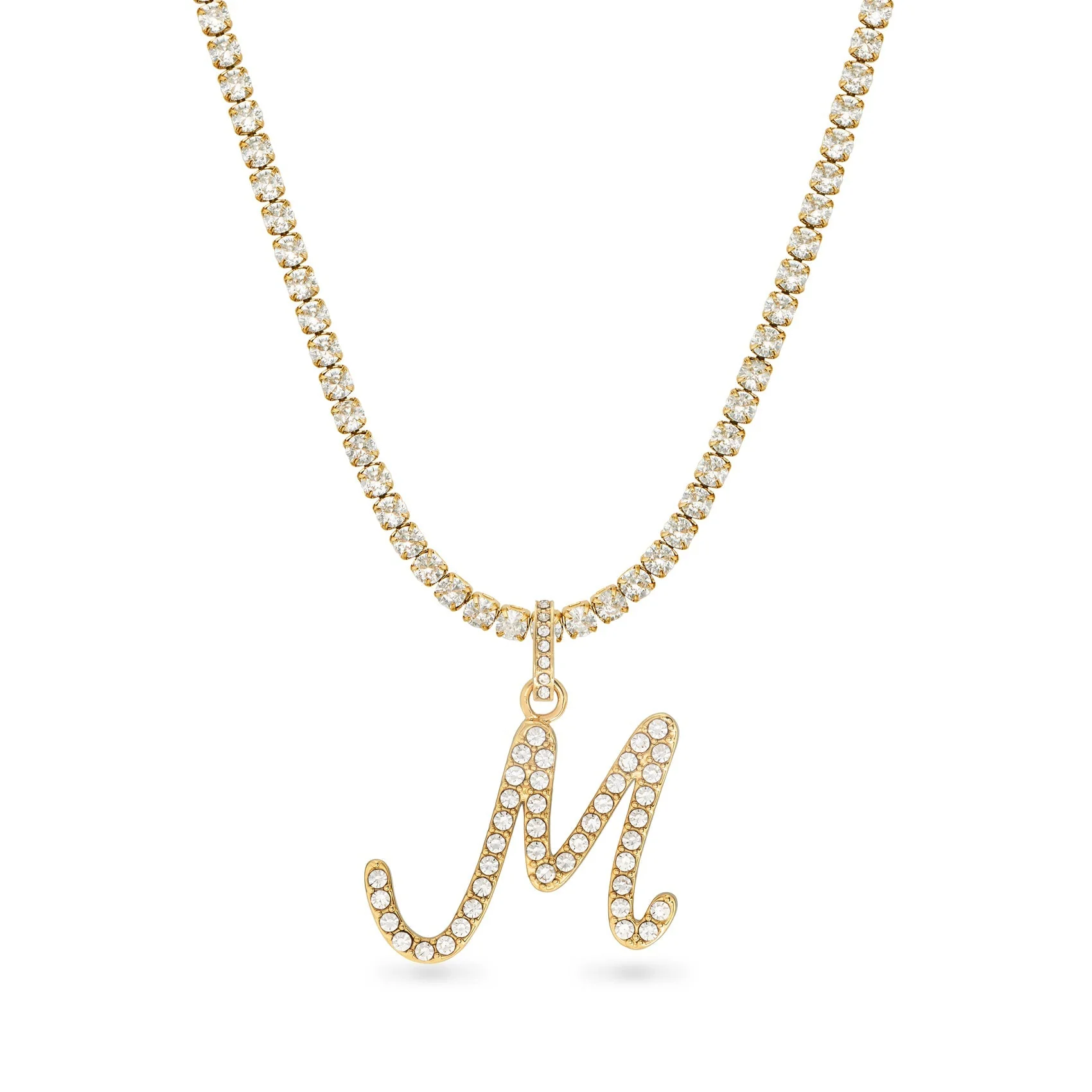 Pavé Initial Necklace (Gold)