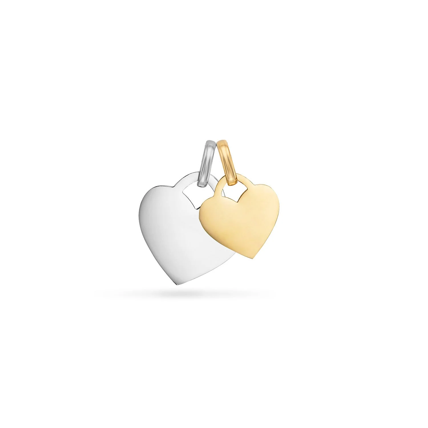 Double Heart Token Necklace (Silver)