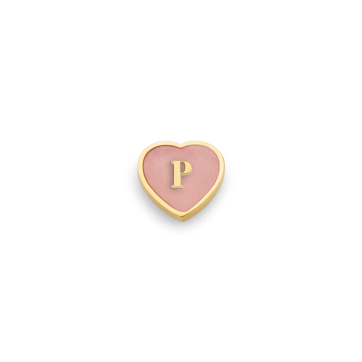 Rose Quartz Heart Charms (Gold) - Initials