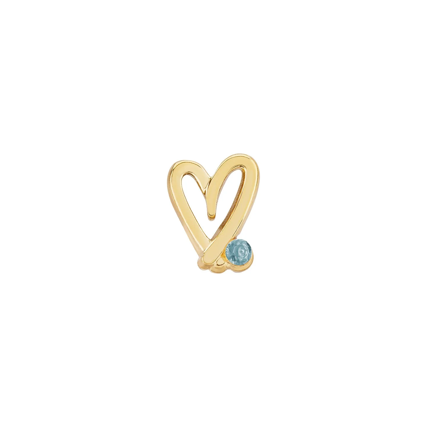 Stacey's Stories Doodle Heart Birthstone Necklace (Gold)