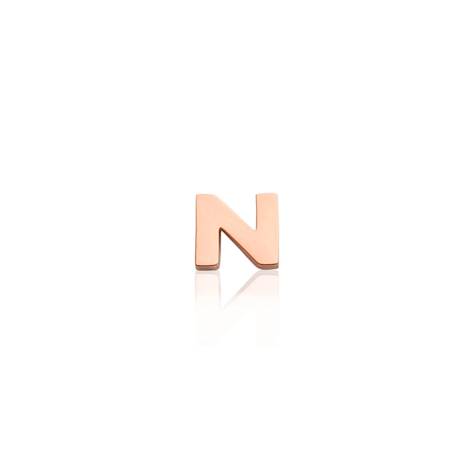 Mini Letter Sphere Chain Necklace (Rose Gold)